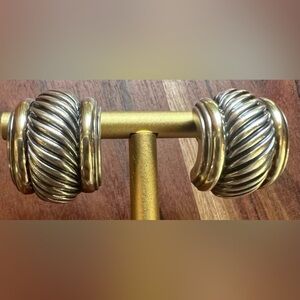 David Yurman Earrings - Thoroughbred
Cable Cigar Band 925 Silver 14K Gold.